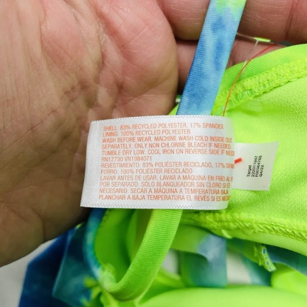 Cat & Jack‎ Youth Girls XS 4/5 Sweet Popsicle Tie Dye Bikini Set Blue/Green 154
